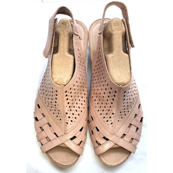 Earth Women's 10W Pisa Galli Wide Dusty Pink/Rose Spumoni Slingback Peeptoe - Picture 1 of 7